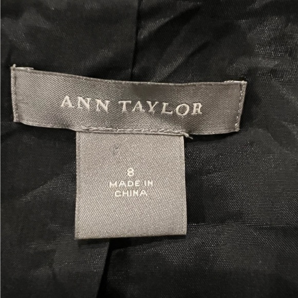 Ann Taylor Double Breasted Crop Black Lined Jacket, 3/4 length sleeves, size 8. - Picture 7 of 9